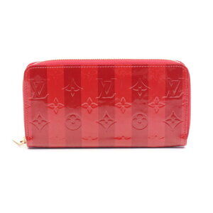 Louis Vuitton Zippy Wallet Vernis Patent Rayeur Long Red Bordeaux